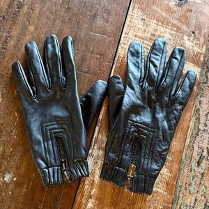 Aldo black sheep leather woman’s gloves Sz L